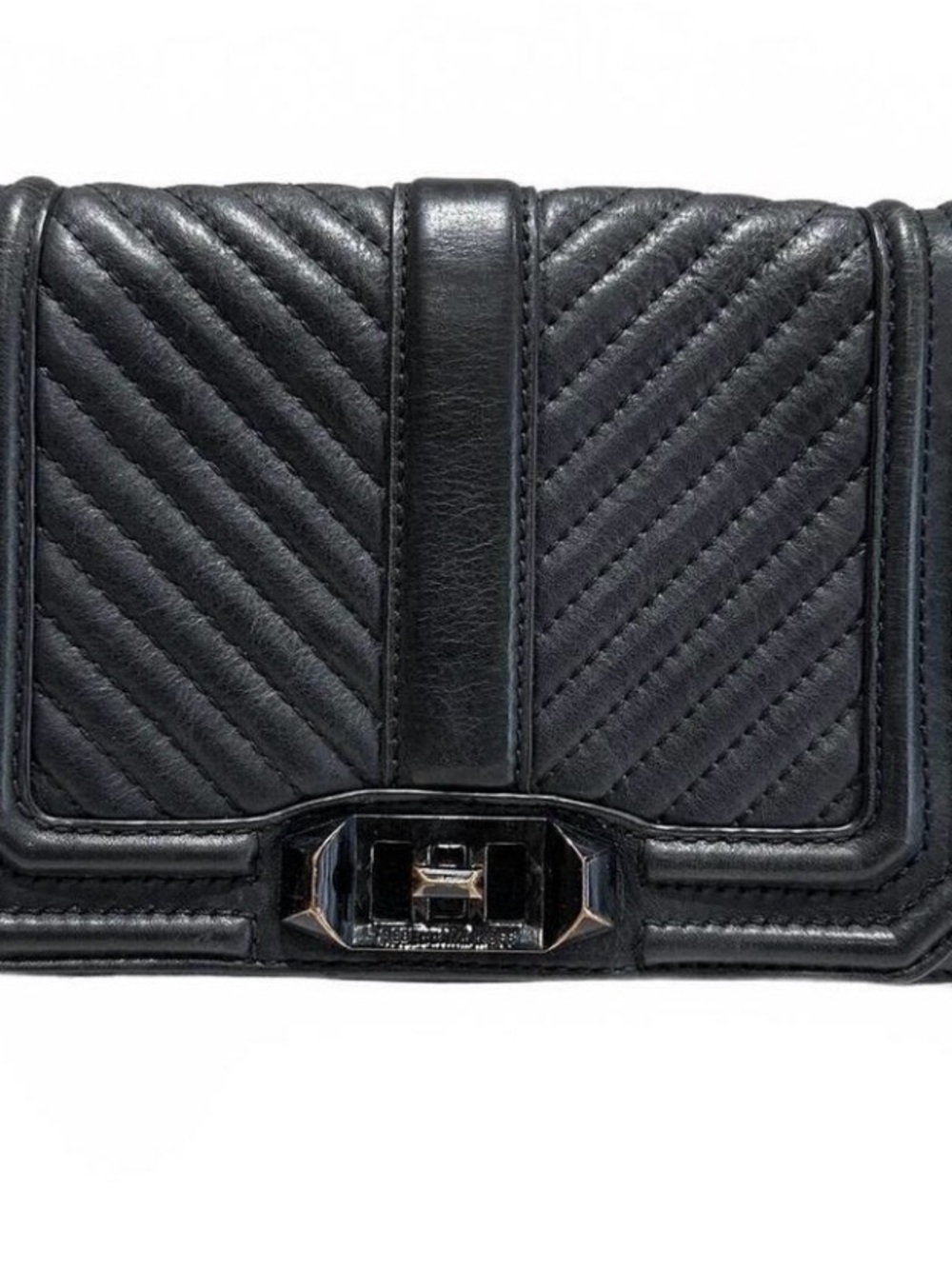 Rebecca Minkoff Chevron Quilted Slim Love Crossbody black / black hardware
